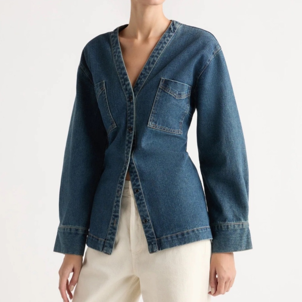Modern Citizen Emmett Structured-Sleeve Denim Jacket - Picture 2 of 6